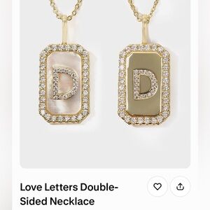 Double sided love letters initial necklace